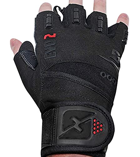 Skott Evo 2 Weight Lifting Gloves with Integrated Wrist Wrap Support-Double Stitching for Extra Durability-Get Ripped with... von ONLYO