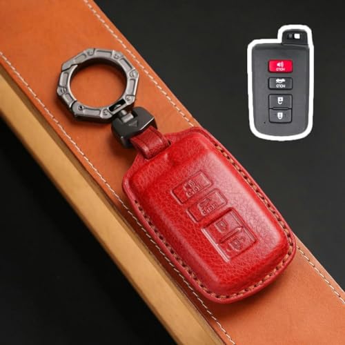 ONNAT Auto-Schlüsselring-Hülle aus Leder, für Toyota Camry Corolla RAV4 Highlander Avalon 2015 2016 2017, Schlüsselanhänger-Hülle von ONNAT