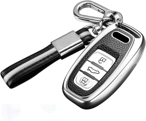 ONNAT Autoschlüsselhülle Tasche TPU für Audi A1 A3 A4 A5 A6 A7 A8 Quattro Q3 Q5 Q7 2009-2015 Schlüsselgehäuse Schlüsselanhänger von ONNAT