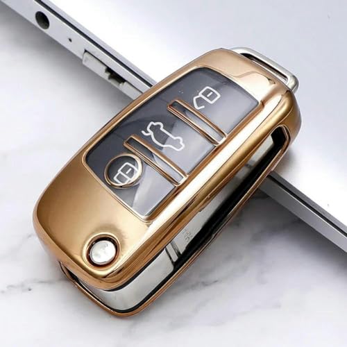 ONNAT TPU-Schlüsselhülle, Tasche, Schlüsselanhänger, Auto-Schlüsselanhänger, Abdeckung, für Audi A1 A3 A4 A5 A6 A7 Q3 Q5 S6 B6 B7 B8 C6 8P 8V von ONNAT