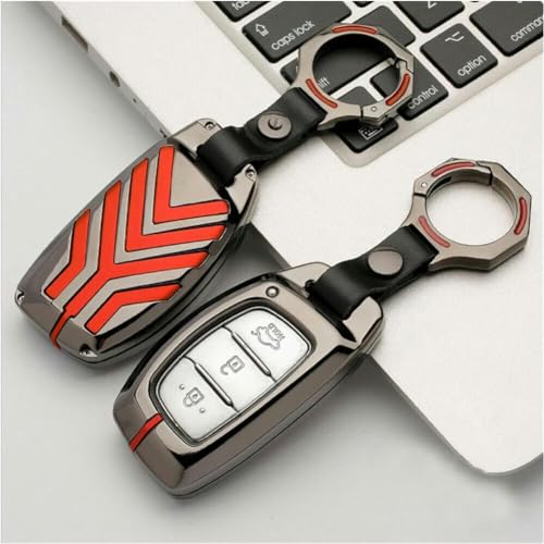 ONNAT Zinklegierung Autoschlüsseletui Tasche Zinklegierung mit Schlüsselanhänger für Hyundai Tucson Elantra Mistra Verna IX35 von ONNAT