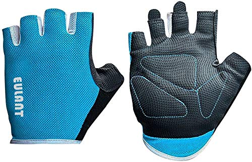 ONTYZZ Handschuhe Fingerlos Sport Männer Fahrradhandschuhe Frauen Trainingshandschuhe für Bodybuilding Gym Fitness MTB Handschuhe Halbfinger Blau/M von ONTYZZ