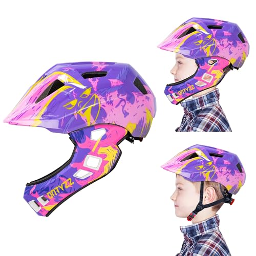Kinder Fahrradhelm Leicht Integralhelm Kinder mit Abnehmbaren Kinnschutz Kinder Downhill Helm für Balance Bike Scooter Roller Skates Kinder Fahrradhelm Leicht Integralhelm Kinder mit Abnehmbaren Kinnschutz Kinder Downhill Helm für Balance Bike Scooter Roller Skates von ONTYZZ