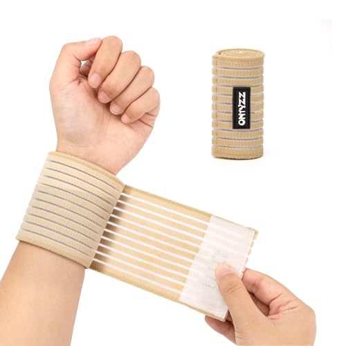 ONTYZZ Handgelenkbandage 1 Stück Hoch Elastisch Handgelenkband für Sport Fitnessstudio Workout Hocken Gewichtheben Ausbildung Wraps Bandagen Beige/40cm ONTYZZ Handgelenkbandage 1 Stück Hoch Elastisch Handgelenkband für Sport Fitnessstudio Workout Hocken Gewichtheben Ausbildung Wraps Bandagen Beige/40cm von ONTYZZ