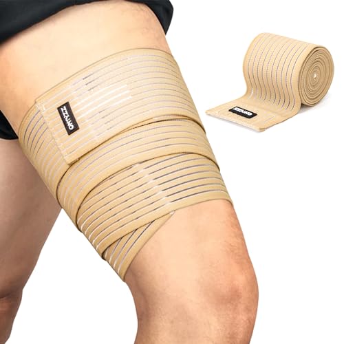 ONTYZZ Kniebandagen Stütze 1 Stück Hoch Elastisch Oberschenkel Kompressions Wickel zum Sport Fitnessstudio Betrieb Hocken Trainieren Umlaufende Wadenstütze Beige/180cm ONTYZZ Kniebandagen Stütze 1 Stück Hoch Elastisch Oberschenkel Kompressions Wickel zum Sport Fitnessstudio Betrieb Hocken Trainieren Umlaufende Wadenstütze Beige/180cm von ONTYZZ