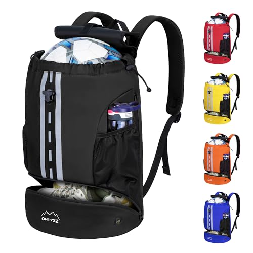 ONTYZZ Wasserdicht Rucksack mit Kordelzug Sportrucksack mit Schuhfach Multifunktionaler Tagesrucksack für Gym Yoga Schwimmen Tanzen Basketball Volleyball Fußball Tasche ONTYZZ Wasserdicht Rucksack mit Kordelzug Sportrucksack mit Schuhfach Multifunktionaler Tagesrucksack für Gym Yoga Schwimmen Tanzen Basketball Volleyball Fußball Tasche von ONTYZZ