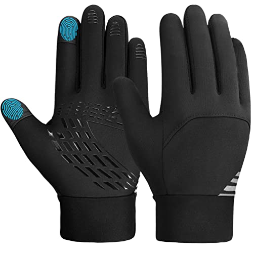 Kinder Handschuhe Winter Fahrradhandschuhe - Kids Warme Touchscreen Winterhandschuhe Outdoor Sport Laufhandschuhe Wasserdicht Winddichte mit Anti-Rutsch für Junge Mädch Fahrrad Schwarz 4-12 Jahre von OOPOR