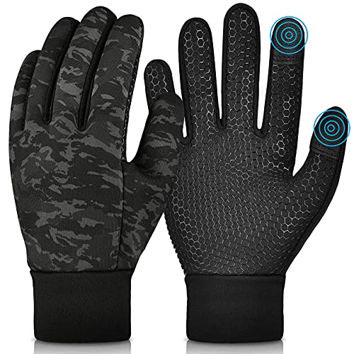 OOPOR Kinder Winter Handschuhe Touchscreen - Dick Anti-Rutsch Winddichte Winterhandschuhe für Jungen Mädchen Outdoor Laufen Junge Fahrradhandschuhe Camouflage Druck Weiche Warme 10-12 Jahren von OOPOR