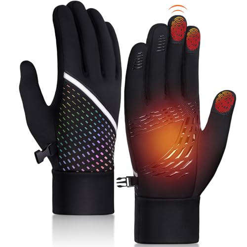 Warme Winterhandschuhe Thermo Laufhandschuhe Winddicht - Touchscreen Radsporthandschuhe Herren Handschuhe Rutschfest UltraLight Sporthandschuhe Damen mit Fleece-Futter zum Wandern Fahren Klettern Warme Winterhandschuhe Thermo Laufhandschuhe Winddicht - Touchscreen Radsporthandschuhe Herren Handschuhe Rutschfest UltraLight Sporthandschuhe Damen mit Fleece-Futter zum Wandern Fahren Klettern von OOPOR
