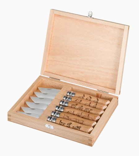 Opinel Messer, Größe 8, Animalia-Kollektion, Holzbox, Mehrfarbig, 19.5 cm von OPINEL