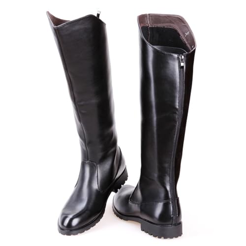 OPPOQ Kniehohe Lederstiefel für Herren, Reitstiefel, Bühnenaufführungsschuhe, weites Bein, mittlere Wade, Kopf, Langer, hoher Stiefel,Schwarz,43 OPPOQ Kniehohe Lederstiefel für Herren, Reitstiefel, Bühnenaufführungsschuhe, weites Bein, mittlere Wade, Kopf, Langer, hoher Stiefel,Schwarz,43 von OPPOQ
