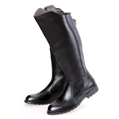 OPPOQ Kniehohe Lederstiefel für Herren, Reitstiefel, Bühnenaufführungsschuhe, weites Bein, mittlere Wade, Kopf, Langer, hoher Stiefel,Schwarz,43 OPPOQ Kniehohe Lederstiefel für Herren, Reitstiefel, Bühnenaufführungsschuhe, weites Bein, mittlere Wade, Kopf, Langer, hoher Stiefel,Schwarz,43 von OPPOQ