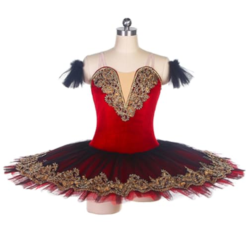 OPPOQ Mädchen Professionelle Ballett Tutu Kleid Schwarz Schwanensee Pfannkuchen Tutu Ballerina Party Dance,Rot,160 OPPOQ Mädchen Professionelle Ballett Tutu Kleid Schwarz Schwanensee Pfannkuchen Tutu Ballerina Party Dance,Rot,160 von OPPOQ