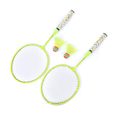 OPPWONG Badminton-Set, Badminton-Set, Badmintonschläger-Set mit 2 Bällen, 20,2 X 53,5 cm, Eisenlegierung + Nylon, Badmintonschläger-Set für, Jungen, Mädchen, Outdoor-Sportspiel von OPPWONG