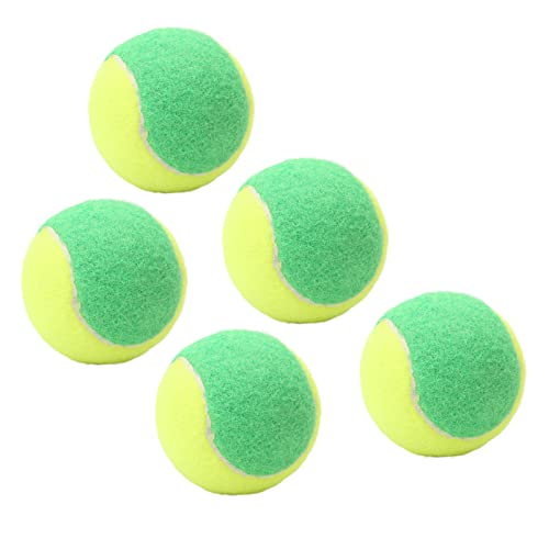 OPPWONG Tennisbälle, Übungs-Tennisbälle, Tennisball-Stoff-Aussehen, 5 Stück, 6,1 cm, Gummi, Elastische Tennisbälle, Druckentlastung für und Erwachsene, Training, Unterhaltung (Green) von OPPWONG