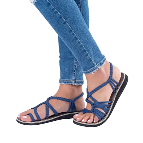 ORANDESIGNE Damen Geflochtene Sandalen Sommer Gladiator Schuhe Casual Flachen Flip Flops Strand Zehentrenner Sandalen ORANDESIGNE Damen Geflochtene Sandalen Sommer Gladiator Schuhe Casual Flachen Flip Flops Strand Zehentrenner Sandalen von ORANDESIGNE