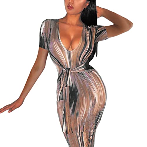 ORANDESIGNE Damen Illusion Kleid Bodycon Sexy Kleid Elegant Kleid Wickelkleid Kurzarm Visuell Streifendruck Cocktailkleid Partykleid Ballkleid Festkleid Abendkleider AA Braun M ORANDESIGNE Damen Illusion Kleid Bodycon Sexy Kleid Elegant Kleid Wickelkleid Kurzarm Visuell Streifendruck Cocktailkleid Partykleid Ballkleid Festkleid Abendkleider AA Braun M von ORANDESIGNE