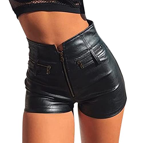 ORANDESIGNE Damen Leder Kurze Hosen, Hoher Taille Lederhose mit Elastischer Bund, Leder Shorts Sexy Leather Hotpants I Schwarz M ORANDESIGNE Damen Leder Kurze Hosen, Hoher Taille Lederhose mit Elastischer Bund, Leder Shorts Sexy Leather Hotpants I Schwarz M von ORANDESIGNE