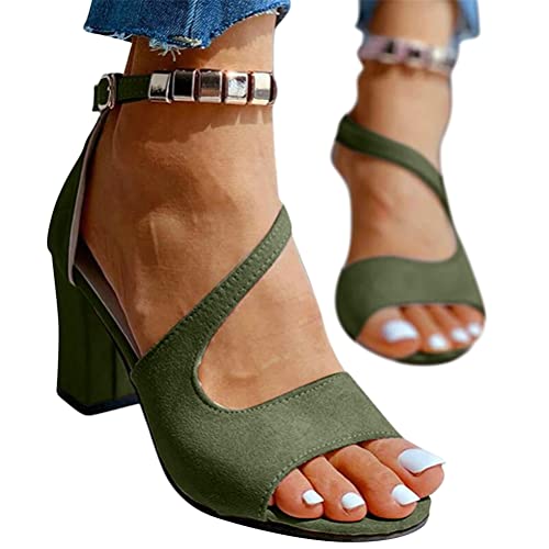 ORANDESIGNE Damen Ledersandalen Sommer Sandaletten mit hohem Absatz und glitzerndem Gold Sexy Offene Zehen Sandalen Damen Pumps Abend Party Sandalen Sommerschuhe Freizeitschuhe N Grün 40 EU ORANDESIGNE Damen Ledersandalen Sommer Sandaletten mit hohem Absatz und glitzerndem Gold Sexy Offene Zehen Sandalen Damen Pumps Abend Party Sandalen Sommerschuhe Freizeitschuhe N Grün 40 EU von ORANDESIGNE
