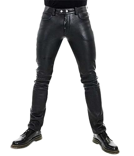 ORANDESIGNE Herren Slim Fit Soft PU Faux Leder Biker Hose Lederhosen wasserdichte Lederhose Weich Motorradhose Business Kunstleder Hosen Warme Winter Fleecehose N Schwarz XS ORANDESIGNE Herren Slim Fit Soft PU Faux Leder Biker Hose Lederhosen wasserdichte Lederhose Weich Motorradhose Business Kunstleder Hosen Warme Winter Fleecehose N Schwarz XS von ORANDESIGNE