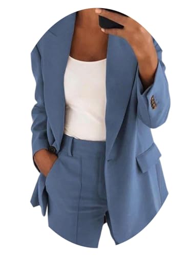 ORANDESIGNE Hosenanzüge für Damen Blazer 2-teilig Anzugjacke Karo Einfarbig Anzug Set Slimfit Festlich Sportlich Streetwear Freizeitmantel Business Mode Mantel Rave Oberbekleidung A Dunkelblau 3XL ORANDESIGNE Hosenanzüge für Damen Blazer 2-teilig Anzugjacke Karo Einfarbig Anzug Set Slimfit Festlich Sportlich Streetwear Freizeitmantel Business Mode Mantel Rave Oberbekleidung A Dunkelblau 3XL von ORANDESIGNE