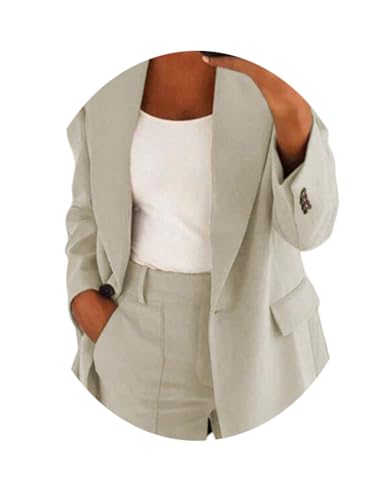 ORANDESIGNE Hosenanzug Damen Elegant Business Anzug Set 2-teilig Blazer Hose Outfit Freizeitanzug Mode Revers Langer Blazer und Lang Hosen Tracksuit Einfarbig Streetwear A Beige L ORANDESIGNE Hosenanzug Damen Elegant Business Anzug Set 2-teilig Blazer Hose Outfit Freizeitanzug Mode Revers Langer Blazer und Lang Hosen Tracksuit Einfarbig Streetwear A Beige L von ORANDESIGNE