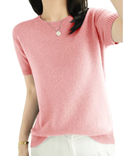 ORANDESIGNE Pullover Kurzarm Damen Kaschmirimitat Elegant Frühling Sommer Sweatshirt Oberteil Bluse Rundhals Tops EinfarbigStrickpullover Strickbluse Strick Basis Pullover A Rosa L ORANDESIGNE Pullover Kurzarm Damen Kaschmirimitat Elegant Frühling Sommer Sweatshirt Oberteil Bluse Rundhals Tops EinfarbigStrickpullover Strickbluse Strick Basis Pullover A Rosa L von ORANDESIGNE