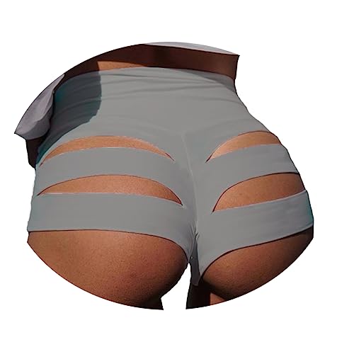 ORANDESIGNE Scrunch Butt Sportshorts Damen Push Up Booty Nahtlos Biker Yoga Fitness Gym Shorts A Grau M von ORANDESIGNE