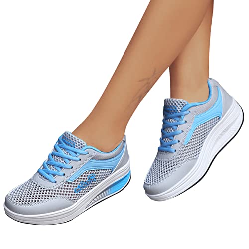 ORANDESIGNE Sneaker Damen Turnschuhe Mode Wanderschuhe Walkingschuhe Sneakers Schnürsenkel Freizeitschuhe Sport Freizeit Sneaker Fitness Straßenlaufschuhe Fitnessschuhe B Blau 39 EU von ORANDESIGNE