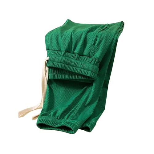 ORDOBO Damen Pyjamahose - Einfarbige Weiche Leichte Nachtwäsche Pantsalones Koreanischer Stil Frühling Und Sommer Mit Tasche Kordelzug Baumwollkleidung Grün XL von ORDOBO