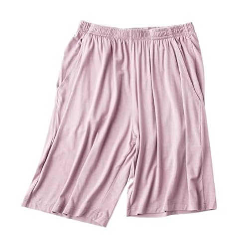 ORDOBO Damen Pyjamahose - Sommer-Pyjamahose Mit Weitem Bein Dünn Einteilig Locker Große Größe Homewear Mit Tasche Einfarbig Hohe Taille Kleidung Pink L von ORDOBO