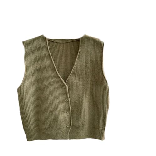 ORDOBO Damen Strickweste - Elegante Einfarbige Kurze Strickweste Mit V-Ausschnitt, Strickjacke, Damen, Ärmellos, Pullover, Weste, Frühling, Lässig, Lockere Jacke, Tops, Grün, XXL ORDOBO Damen Strickweste - Elegante Einfarbige Kurze Strickweste Mit V-Ausschnitt, Strickjacke, Damen, Ärmellos, Pullover, Weste, Frühling, Lässig, Lockere Jacke, Tops, Grün, XXL von ORDOBO