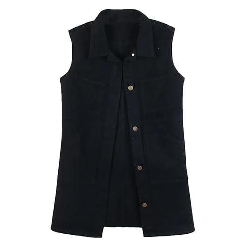 ORDOBO Jeansweste Für Damen - Frühling Sommer Jacke Elegant Schlank Ärmellos Langer Mantel Lässige Damen Weste Streetwear S-6Xl Plus Size Strickjacke Büro Tops,Schwarz,4XL ORDOBO Jeansweste Für Damen - Frühling Sommer Jacke Elegant Schlank Ärmellos Langer Mantel Lässige Damen Weste Streetwear S-6Xl Plus Size Strickjacke Büro Tops,Schwarz,4XL von ORDOBO