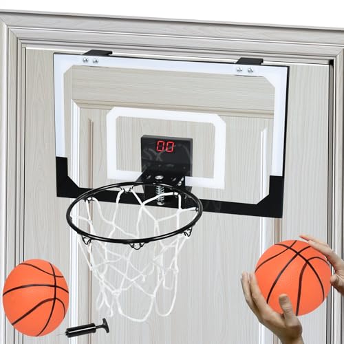 ORHEYA Hängender Mini Basketballkorb für Kinderzimmer mit Bällen und elektronischer Anzeigetafel, Tür Basketballbrett Spielzeug mit Sound-Effekten ORHEYA Hängender Mini Basketballkorb für Kinderzimmer mit Bällen und elektronischer Anzeigetafel, Tür Basketballbrett Spielzeug mit Sound-Effekten von ORHEYA