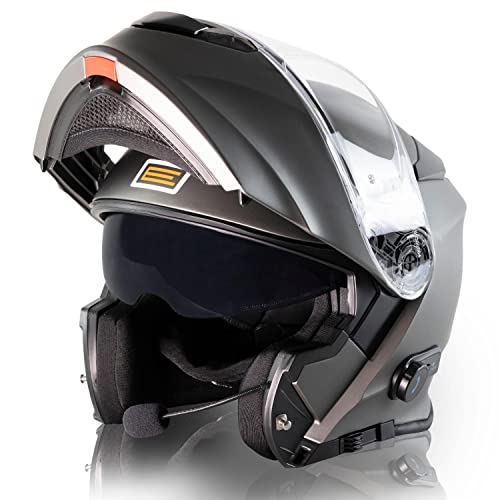 ORIGINE Motorradhelm Bluetooth Klapphelm Integralhelm ECE Mit Doppelvisier (Titanium,XS) von ORIGINE