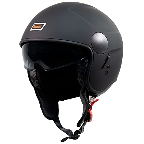 ORIGINE Motorradhelm Jethelm Rollerhelm mit Visier ECE Zertifizierung (SOLID MATT Black, XL) von ORIGINE