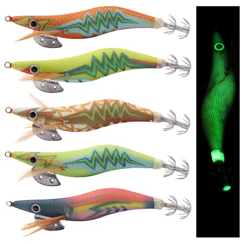 5/10STK Squid Jig Garnelen Angelköder für Tihtenfisch Köder Leuchtende Kunstköder Salzwasser Angelhaken 5/10STK Squid Jig Garnelen Angelköder für Tihtenfisch Köder Leuchtende Kunstköder Salzwasser Angelhaken von OROOTL