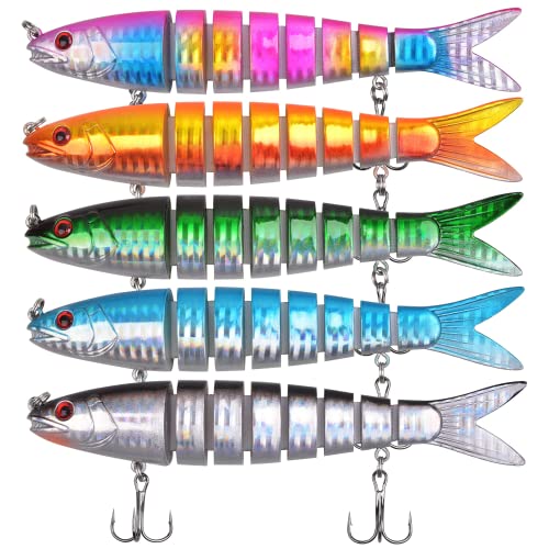 OROOTL Angelköder Wobbler Set Hecht Köder Swimbait mit 2 Drillingshaken Forellenköder Angelboxen Kunstköder Set Bass Köder Angelgerät von OROOTL