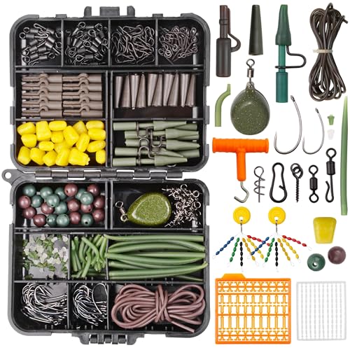 OROOTL Karpfen Zubehör Rigs Set 277Stk Angelzubehör Karpfen Angelkoffer mit Zubehör Karpfenangeln Haken Wirbel Angeln Karpfenangeln Safety Clips Anti Tangle Sleeves OROOTL Karpfen Zubehör Rigs Set 277Stk Angelzubehör Karpfen Angelkoffer mit Zubehör Karpfenangeln Haken Wirbel Angeln Karpfenangeln Safety Clips Anti Tangle Sleeves von OROOTL