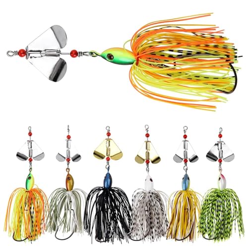 Spinner Angelköder Hechtköder, Spinnerbait Jig Köder Angel Set Kunstköder Blinker Set Fischköder für Hecht Forelle Angeln Barsch Spinner Angelköder Hechtköder, Spinnerbait Jig Köder Angel Set Kunstköder Blinker Set Fischköder für Hecht Forelle Angeln Barsch von OROOTL