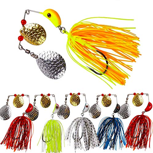 OROOTL Spinner Kunstköder Set, Angelköder Spinnerbait Spinner Jig Bait Fischköder Hechtköder für Bass Forelle Döbel Zander von OROOTL