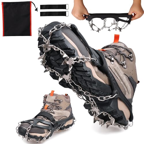 Spikes für Schuhe Schuhspikes 19 Zähne Grödel Steigeisen für Bergschuhe Schuhkrallen Eisspikes Ice Klampen Schuhketten Eiskrallen für Wandern Running Trail Trekking Winter Outdoor Spikes für Schuhe Schuhspikes 19 Zähne Grödel Steigeisen für Bergschuhe Schuhkrallen Eisspikes Ice Klampen Schuhketten Eiskrallen für Wandern Running Trail Trekking Winter Outdoor von OROOTL