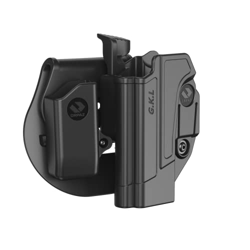 Orpaz C-Series G17 Holster Compatible with Glock 17 OWB Holster - Unisex - Will Secure Your Handgun with a Tactical Appearance (Paddel- und Zeitschriftenhalter, Links, Aufbewahrung der Stufe II) von ORPAZ