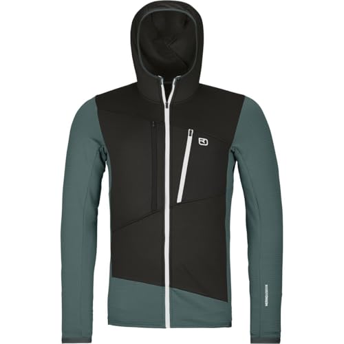 ORTOVOX Unisex Fleece Grid Hoody M Sweatshirt, Dunkelgrau (Dark Arctic Grey), S EU ORTOVOX Unisex Fleece Grid Hoody M Sweatshirt, Dunkelgrau (Dark Arctic Grey), S EU von ORTOVOX