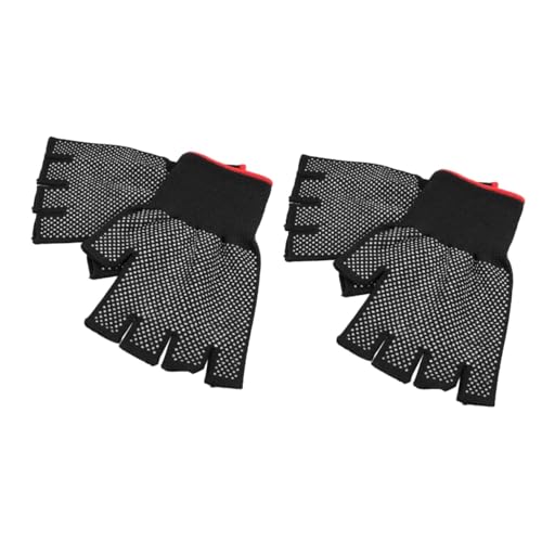 OSALADI 4 Stück Geklebte Halbfingerhandschuhe nylonhandschuhe rutschfeste Handschuhe Halbfinger-Handschuhe Fahrhandschuhe Hochleistungs-Arbeitshandschuhe Outdoor-Arbeitshandschuhe Black von OSALADI