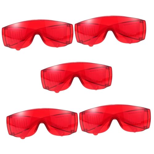 OSALADI 5 Stück Schutzbrille Sicherheit Schweißbrille Schutzbrille Fackelbrille Augenschutzbrille Laborbrille Brille Schutzbrille Staubschutzbrille Schutzbrille Kunststoff Rot von OSALADI