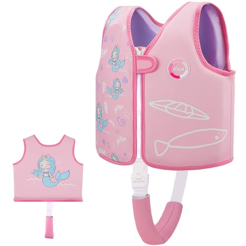 OSHYLE Schwimmweste für Kinder, Kleinkinder, Schwimmflügel, Weste mit Sicherheitsgurt, Auftriebshilfe (AI-MER, L(6-9)) von OSHYLE