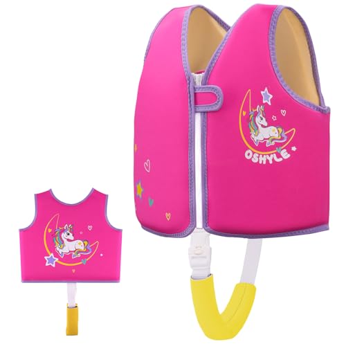 OSHYLE Schwimmweste für Kinder, Kleinkinder, Schwimmflügel, Weste mit Sicherheitsgurt, Auftriebshilfe (Rosa, S(1-3)) von OSHYLE
