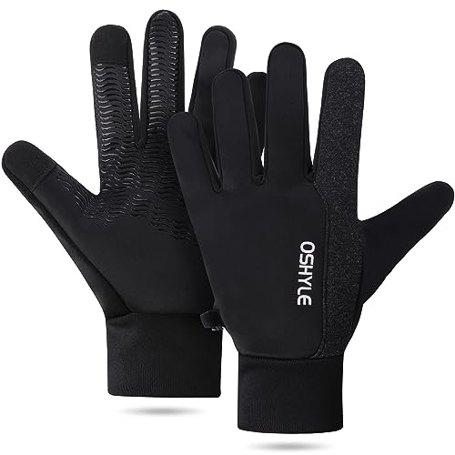 OSHYLE Winterhandschuhe,Anti Rutsch Silikon Gel Touchscreen Winddichte Laufhandschuhe,Thermische weiche warme Futter Fahrradhandschuhe für Männer & Frauen (Weiß, XL) von OSHYLE