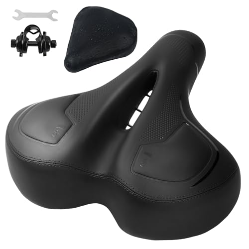 OSIGEI Fahrradsattel Pro Max 30 x 28 cm Breiter Fahrrad Sattel, Gel Fahrradsitz, Weicher, Komfortabel Atmungsaktiv Stoßdämpfend, Ergonomisch Fahrrad Sattel mit wasserdichte Abdeckung OSIGEI Fahrradsattel Pro Max 30 x 28 cm Breiter Fahrrad Sattel, Gel Fahrradsitz, Weicher, Komfortabel Atmungsaktiv Stoßdämpfend, Ergonomisch Fahrrad Sattel mit wasserdichte Abdeckung von OSIGEI